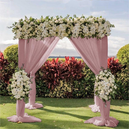 Wedding Arch Draping Fabric 30'' x 18FT Sheer Chiffon Arch Drape Backdrop | 2 Panels Yellow Drapes for Summer Wedding Bridal Shower Baby Shower Church Birthday Party Outdoor Decor