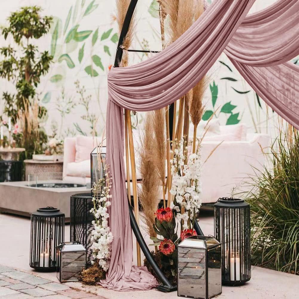 Wedding Arch Draping Fabric 30'' x 18FT Sheer Chiffon Arch Drape Backdrop | 2 Panels Yellow Drapes for Summer Wedding Bridal Shower Baby Shower Church Birthday Party Outdoor Decor