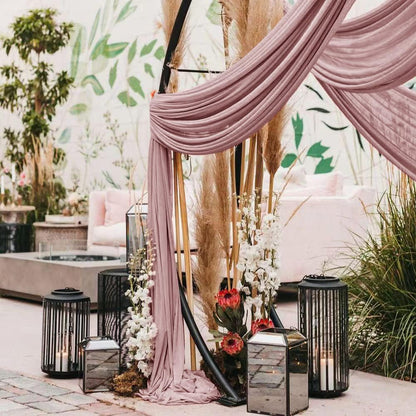 Wedding Arch Draping Fabric 30'' x 18FT Sheer Chiffon Arch Drape Backdrop | 2 Panels Yellow Drapes for Summer Wedding Bridal Shower Baby Shower Church Birthday Party Outdoor Decor