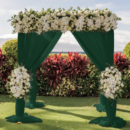 Wedding Arch Draping Fabric 30'' x 18FT Sheer Chiffon Arch Drape Backdrop | 2 Panels Yellow Drapes for Summer Wedding Bridal Shower Baby Shower Church Birthday Party Outdoor Decor