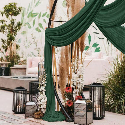 Wedding Arch Draping Fabric 30'' x 18FT Sheer Chiffon Arch Drape Backdrop | 2 Panels Yellow Drapes for Summer Wedding Bridal Shower Baby Shower Church Birthday Party Outdoor Decor