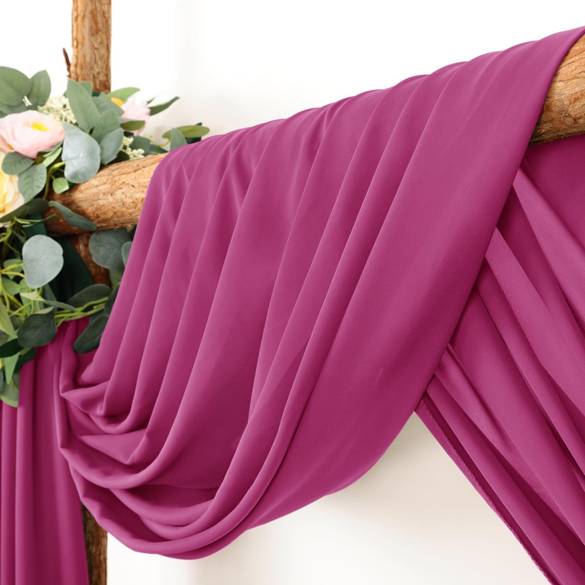 Wedding Arch Draping Fabric 30'' x 18FT Sheer Chiffon Arch Drape Backdrop | 2 Panels Yellow Drapes for Summer Wedding Bridal Shower Baby Shower Church Birthday Party Outdoor Decor