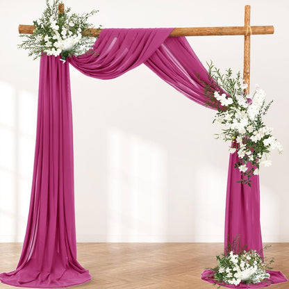 Wedding Arch Draping Fabric 30'' x 18FT Sheer Chiffon Arch Drape Backdrop | 2 Panels Yellow Drapes for Summer Wedding Bridal Shower Baby Shower Church Birthday Party Outdoor Decor