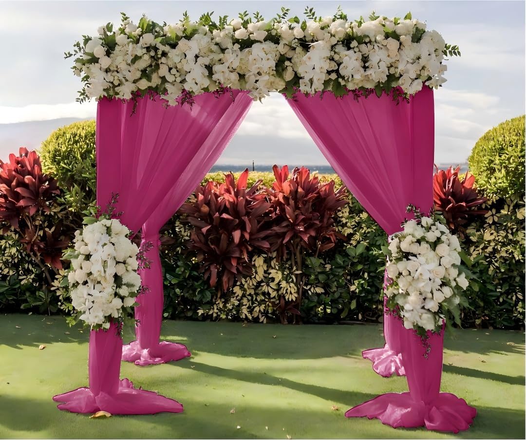Wedding Arch Draping Fabric 30'' x 18FT Sheer Chiffon Arch Drape Backdrop | 2 Panels Yellow Drapes for Summer Wedding Bridal Shower Baby Shower Church Birthday Party Outdoor Decor