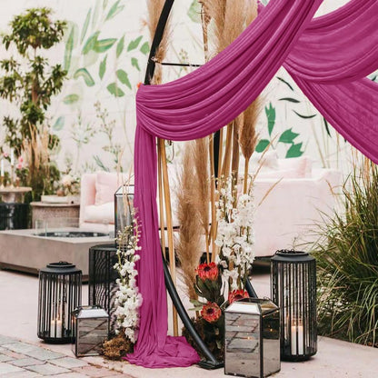 Wedding Arch Draping Fabric 30'' x 18FT Sheer Chiffon Arch Drape Backdrop | 2 Panels Yellow Drapes for Summer Wedding Bridal Shower Baby Shower Church Birthday Party Outdoor Decor