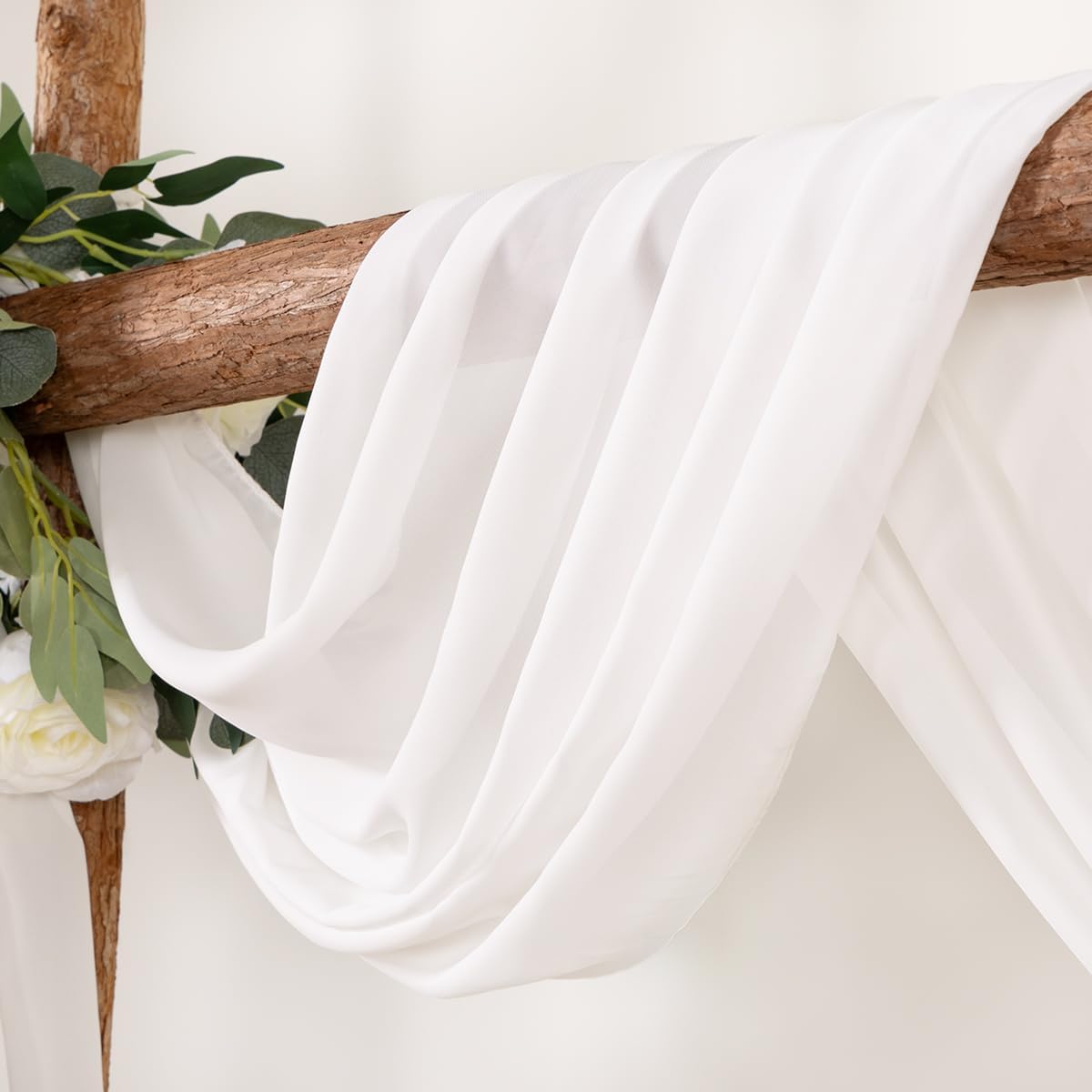 Wedding Arch Draping Fabric 30'' x 18FT Sheer Chiffon Arch Drape Backdrop | 2 Panels Yellow Drapes for Summer Wedding Bridal Shower Baby Shower Church Birthday Party Outdoor Decor