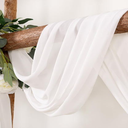 Wedding Arch Draping Fabric 30'' x 18FT Sheer Chiffon Arch Drape Backdrop | 2 Panels Yellow Drapes for Summer Wedding Bridal Shower Baby Shower Church Birthday Party Outdoor Decor