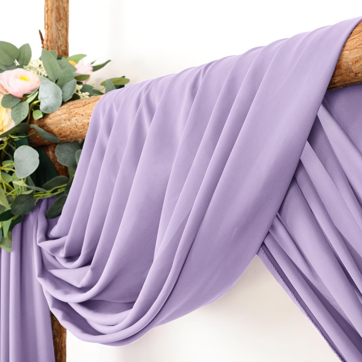 Wedding Arch Draping Fabric 30'' x 18FT Sheer Chiffon Arch Drape Backdrop | 2 Panels Yellow Drapes for Summer Wedding Bridal Shower Baby Shower Church Birthday Party Outdoor Decor
