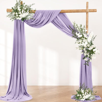 Wedding Arch Draping Fabric 30'' x 18FT Sheer Chiffon Arch Drape Backdrop | 2 Panels Yellow Drapes for Summer Wedding Bridal Shower Baby Shower Church Birthday Party Outdoor Decor