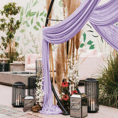 Wedding Arch Draping Fabric 30'' x 18FT Sheer Chiffon Arch Drape Backdrop | 2 Panels Yellow Drapes for Summer Wedding Bridal Shower Baby Shower Church Birthday Party Outdoor Decor