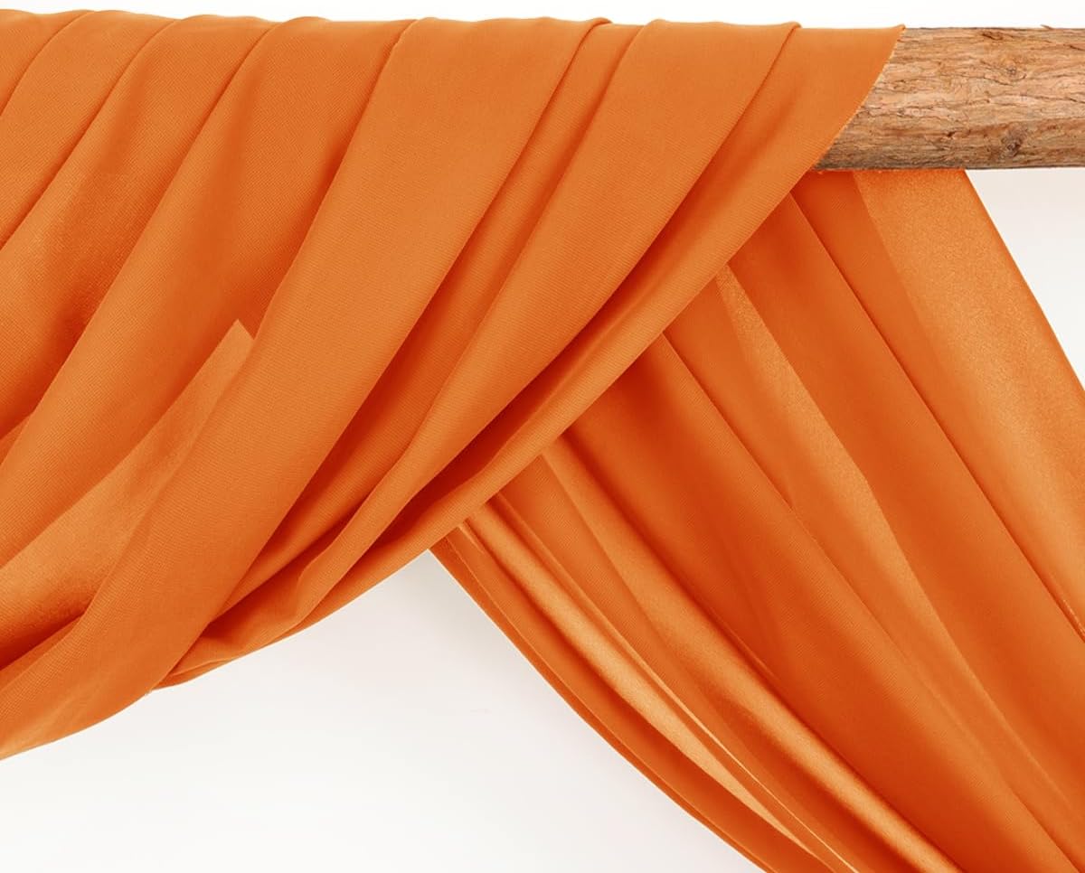 Wedding Arch Draping Fabric 30'' x 18FT Sheer Chiffon Arch Drape Backdrop | 2 Panels Yellow Drapes for Summer Wedding Bridal Shower Baby Shower Church Birthday Party Outdoor Decor