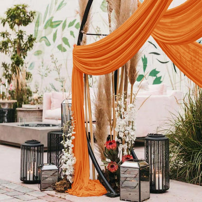 Wedding Arch Draping Fabric 30'' x 18FT Sheer Chiffon Arch Drape Backdrop | 2 Panels Yellow Drapes for Summer Wedding Bridal Shower Baby Shower Church Birthday Party Outdoor Decor