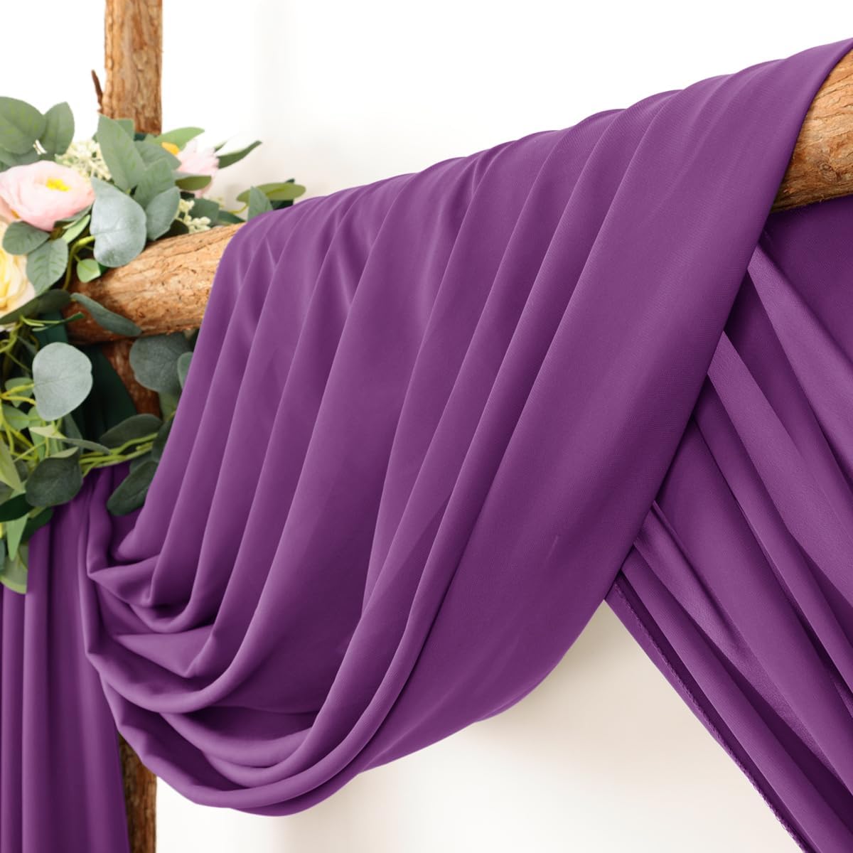 Wedding Arch Draping Fabric 30'' x 18FT Sheer Chiffon Arch Drape Backdrop | 2 Panels Yellow Drapes for Summer Wedding Bridal Shower Baby Shower Church Birthday Party Outdoor Decor