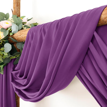 Wedding Arch Draping Fabric 30'' x 18FT Sheer Chiffon Arch Drape Backdrop | 2 Panels Yellow Drapes for Summer Wedding Bridal Shower Baby Shower Church Birthday Party Outdoor Decor