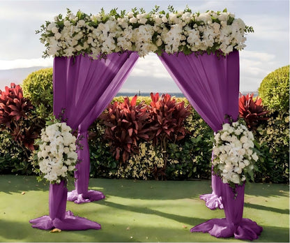 Wedding Arch Draping Fabric 30'' x 18FT Sheer Chiffon Arch Drape Backdrop | 2 Panels Yellow Drapes for Summer Wedding Bridal Shower Baby Shower Church Birthday Party Outdoor Decor