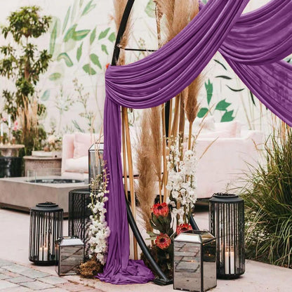 Wedding Arch Draping Fabric 30'' x 18FT Sheer Chiffon Arch Drape Backdrop | 2 Panels Yellow Drapes for Summer Wedding Bridal Shower Baby Shower Church Birthday Party Outdoor Decor