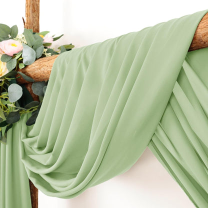 Wedding Arch Draping Fabric 30'' x 18FT Sheer Chiffon Arch Drape Backdrop | 2 Panels Yellow Drapes for Summer Wedding Bridal Shower Baby Shower Church Birthday Party Outdoor Decor