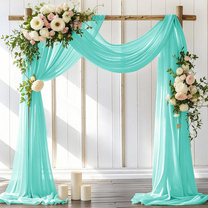 Wedding Arch Draping Fabric 30'' x 18FT Sheer Chiffon Arch Drape Backdrop | 2 Panels Yellow Drapes for Summer Wedding Bridal Shower Baby Shower Church Birthday Party Outdoor Decor
