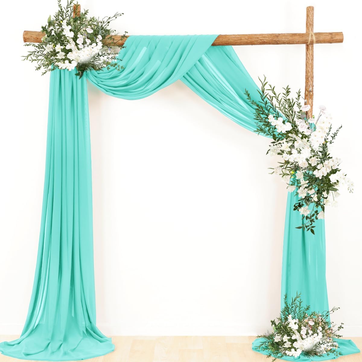 Wedding Arch Draping Fabric 30'' x 18FT Sheer Chiffon Arch Drape Backdrop | 2 Panels Yellow Drapes for Summer Wedding Bridal Shower Baby Shower Church Birthday Party Outdoor Decor