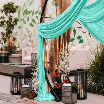 Wedding Arch Draping Fabric 30'' x 18FT Sheer Chiffon Arch Drape Backdrop | 2 Panels Yellow Drapes for Summer Wedding Bridal Shower Baby Shower Church Birthday Party Outdoor Decor