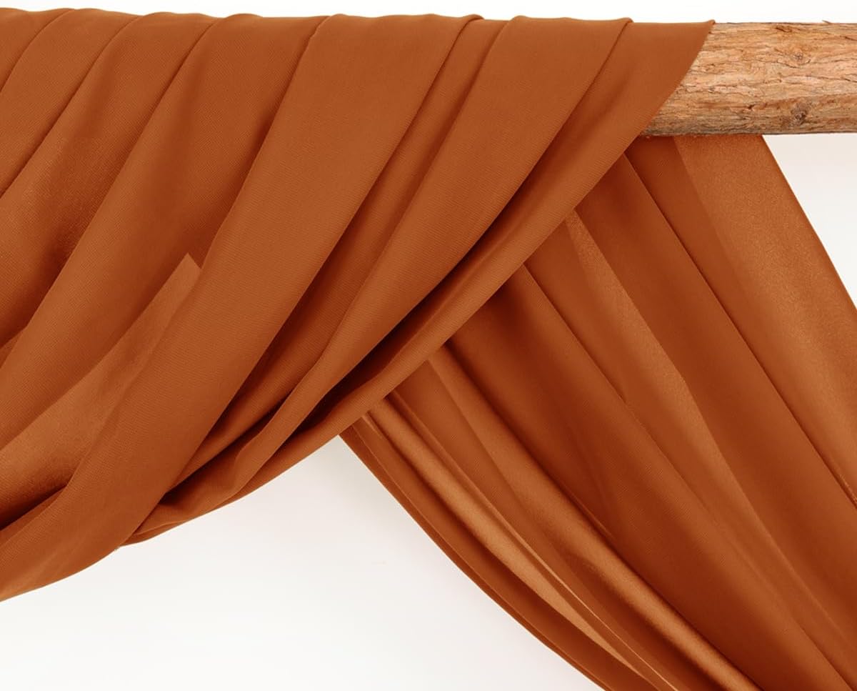 Wedding Arch Draping Fabric 30'' x 18FT Sheer Chiffon Arch Drape Backdrop | 2 Panels Yellow Drapes for Summer Wedding Bridal Shower Baby Shower Church Birthday Party Outdoor Decor