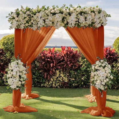 Wedding Arch Draping Fabric 30'' x 18FT Sheer Chiffon Arch Drape Backdrop | 2 Panels Yellow Drapes for Summer Wedding Bridal Shower Baby Shower Church Birthday Party Outdoor Decor