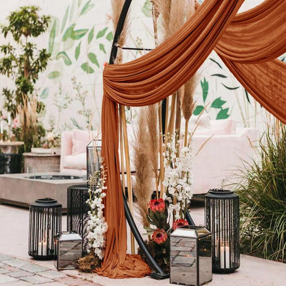 Wedding Arch Draping Fabric 30'' x 18FT Sheer Chiffon Arch Drape Backdrop | 2 Panels Yellow Drapes for Summer Wedding Bridal Shower Baby Shower Church Birthday Party Outdoor Decor