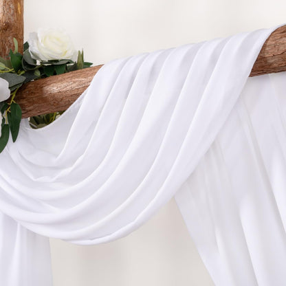 Wedding Arch Draping Fabric 30'' x 18FT Sheer Chiffon Arch Drape Backdrop | 2 Panels Yellow Drapes for Summer Wedding Bridal Shower Baby Shower Church Birthday Party Outdoor Decor