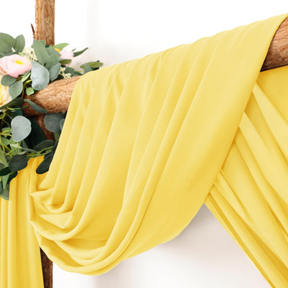 Wedding Arch Draping Fabric 30'' x 18FT Sheer Chiffon Arch Drape Backdrop | 2 Panels Yellow Drapes for Summer Wedding Bridal Shower Baby Shower Church Birthday Party Outdoor Decor