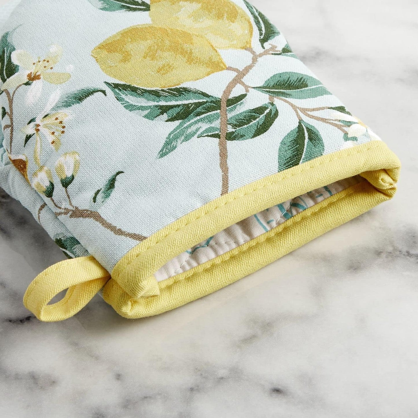 Lemon Whimsy Mini Oven Mitt 2-Pack Set, Yellow, 5.5"X8"