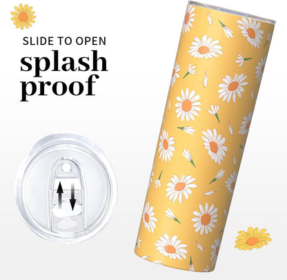 Lemon Gifts for Women, Lemon Tumbler 20oz Stainless Steel Insulated Cup Travel Mug Tumbler, Christmas Birthday Gifts for Women