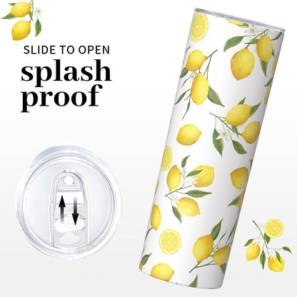 Lemon Gifts for Women, Lemon Tumbler 20oz Stainless Steel Insulated Cup Travel Mug Tumbler, Christmas Birthday Gifts for Women