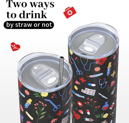 Lemon Gifts for Women, Lemon Tumbler 20oz Stainless Steel Insulated Cup Travel Mug Tumbler, Christmas Birthday Gifts for Women