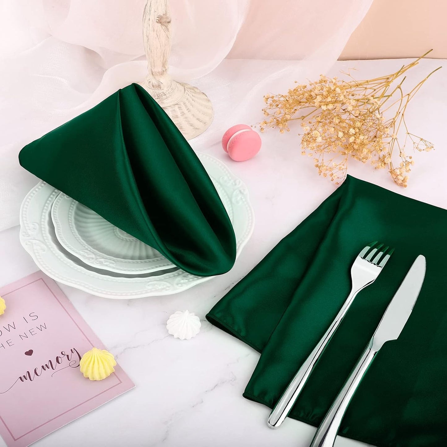 16 Pack Square Satin Napkin Bright Silk Table Napkin Soft Smooth Fabric Table Napkin for Wedding Banquet Party Decoration, Yellow, 20 x 20 Inch