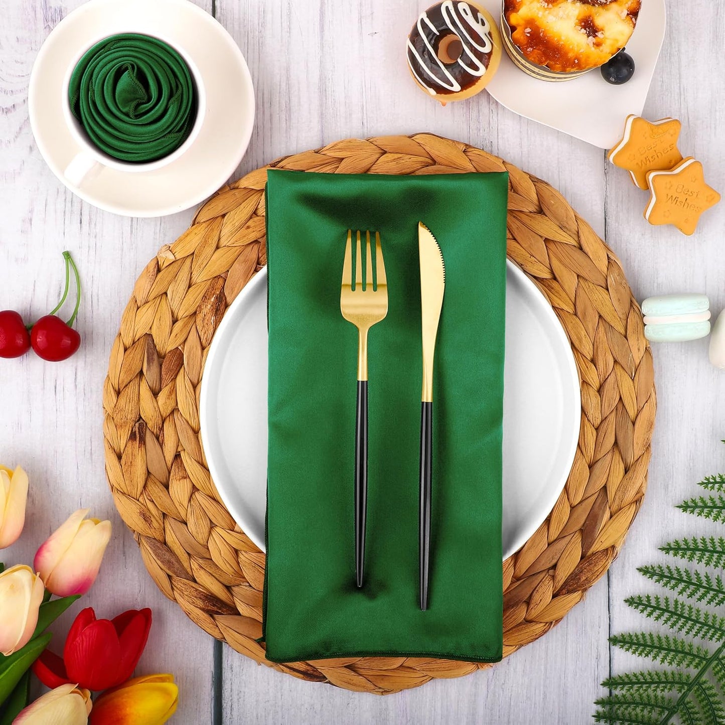16 Pack Square Satin Napkin Bright Silk Table Napkin Soft Smooth Fabric Table Napkin for Wedding Banquet Party Decoration, Yellow, 20 x 20 Inch