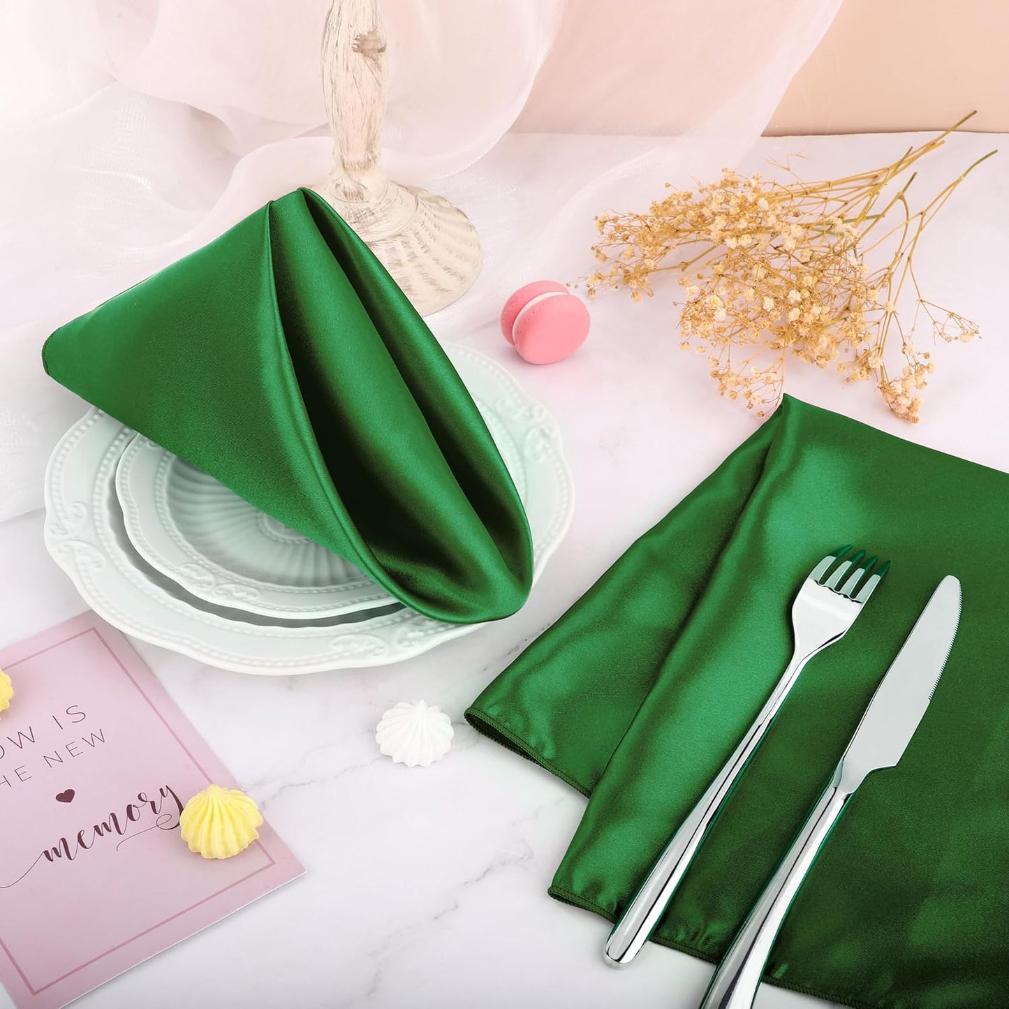 16 Pack Square Satin Napkin Bright Silk Table Napkin Soft Smooth Fabric Table Napkin for Wedding Banquet Party Decoration, Yellow, 20 x 20 Inch