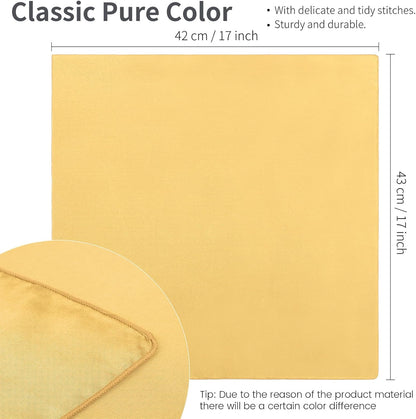 16 Pack Square Satin Napkin Bright Silk Table Napkin Soft Smooth Fabric Table Napkin for Wedding Banquet Party Decoration, Yellow, 20 x 20 Inch