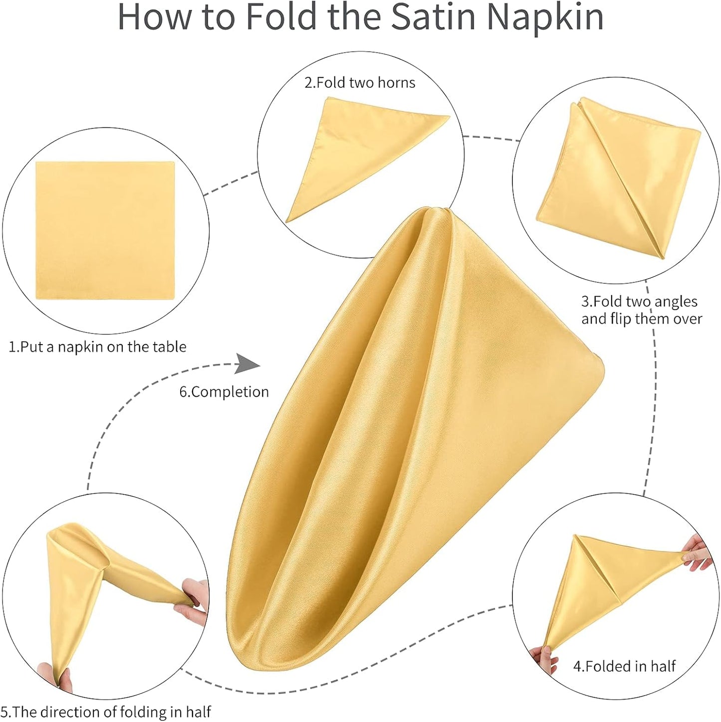 16 Pack Square Satin Napkin Bright Silk Table Napkin Soft Smooth Fabric Table Napkin for Wedding Banquet Party Decoration, Yellow, 20 x 20 Inch