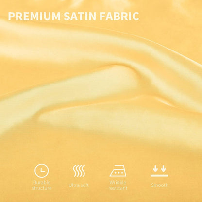 16 Pack Square Satin Napkin Bright Silk Table Napkin Soft Smooth Fabric Table Napkin for Wedding Banquet Party Decoration, Yellow, 20 x 20 Inch