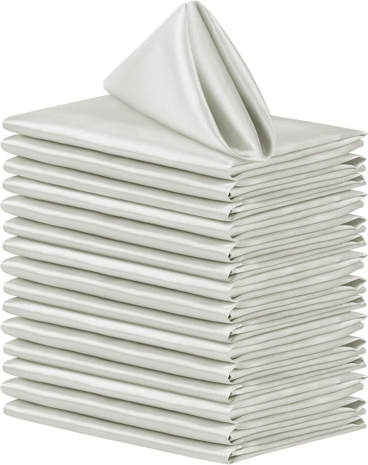 16 Pack Square Satin Napkin Bright Silk Table Napkin Soft Smooth Fabric Table Napkin for Wedding Banquet Party Decoration, Yellow, 20 x 20 Inch