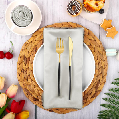 16 Pack Square Satin Napkin Bright Silk Table Napkin Soft Smooth Fabric Table Napkin for Wedding Banquet Party Decoration, Yellow, 20 x 20 Inch