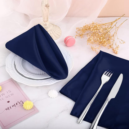 16 Pack Square Satin Napkin Bright Silk Table Napkin Soft Smooth Fabric Table Napkin for Wedding Banquet Party Decoration, Yellow, 20 x 20 Inch