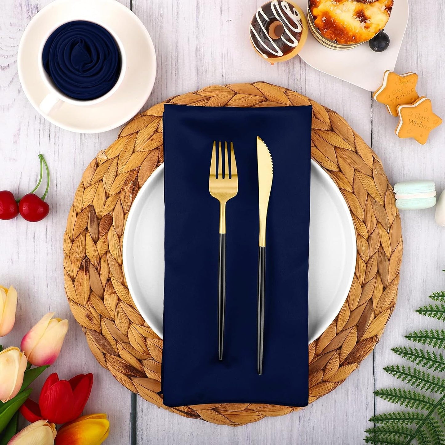16 Pack Square Satin Napkin Bright Silk Table Napkin Soft Smooth Fabric Table Napkin for Wedding Banquet Party Decoration, Yellow, 20 x 20 Inch