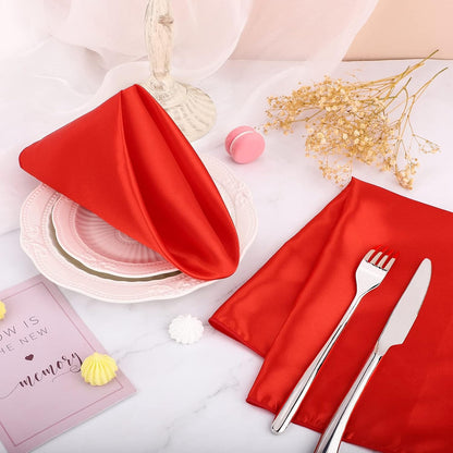 16 Pack Square Satin Napkin Bright Silk Table Napkin Soft Smooth Fabric Table Napkin for Wedding Banquet Party Decoration, Yellow, 20 x 20 Inch