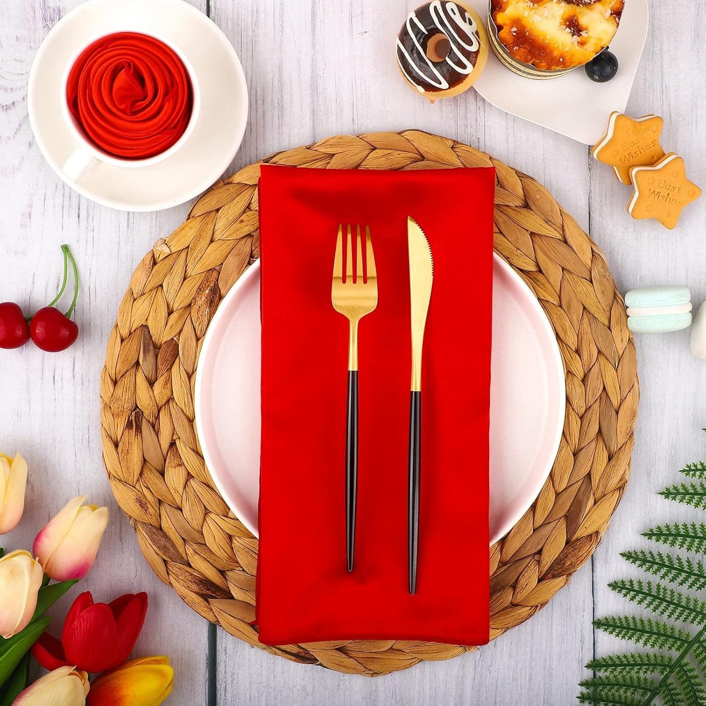 16 Pack Square Satin Napkin Bright Silk Table Napkin Soft Smooth Fabric Table Napkin for Wedding Banquet Party Decoration, Yellow, 20 x 20 Inch