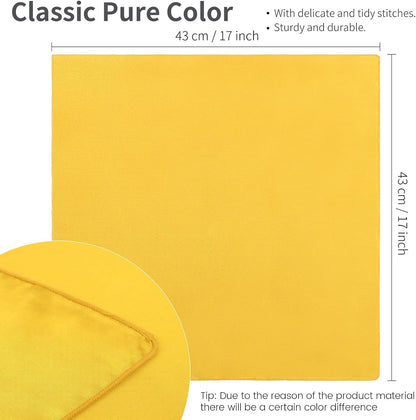 16 Pack Square Satin Napkin Bright Silk Table Napkin Soft Smooth Fabric Table Napkin for Wedding Banquet Party Decoration, Yellow, 20 x 20 Inch