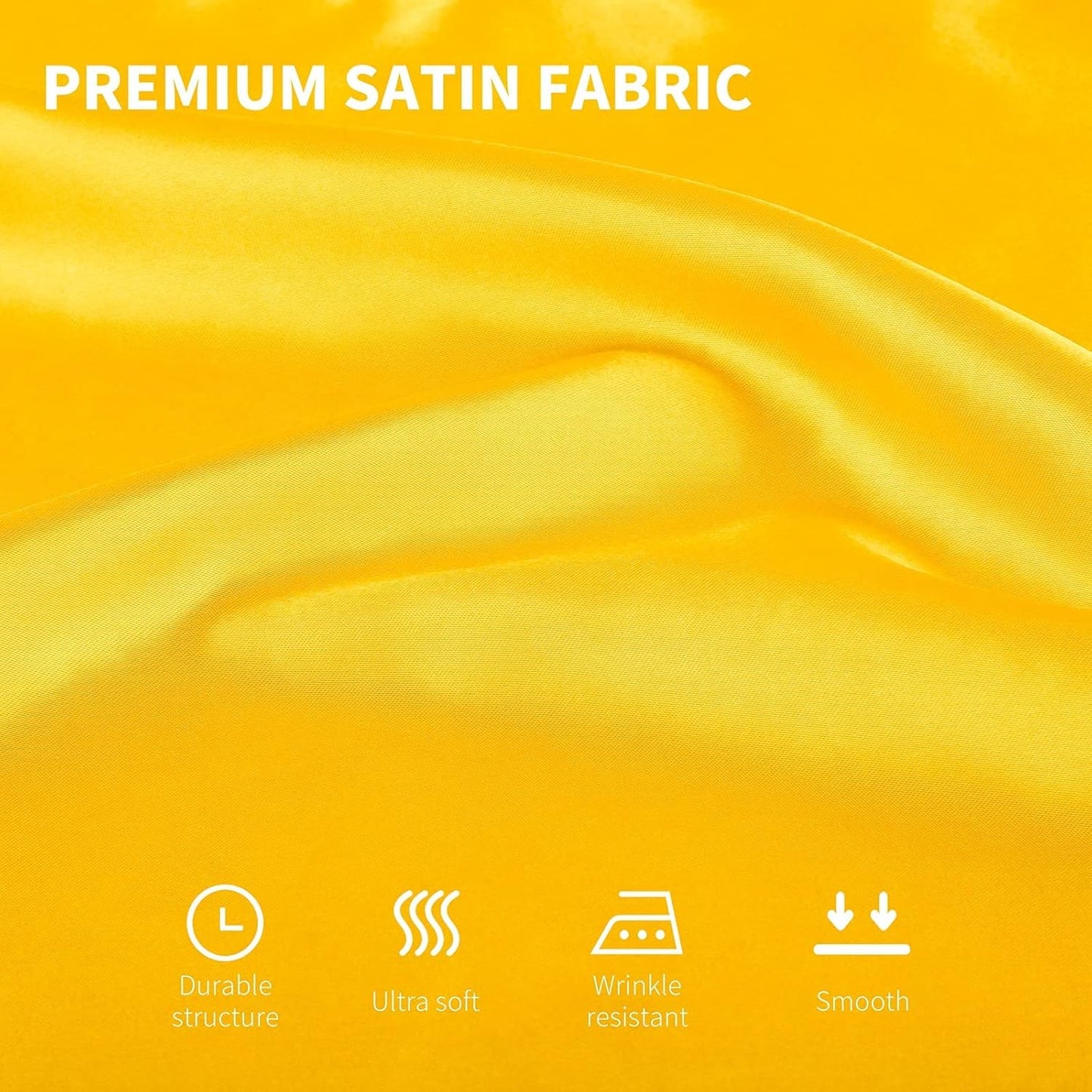 16 Pack Square Satin Napkin Bright Silk Table Napkin Soft Smooth Fabric Table Napkin for Wedding Banquet Party Decoration, Yellow, 20 x 20 Inch