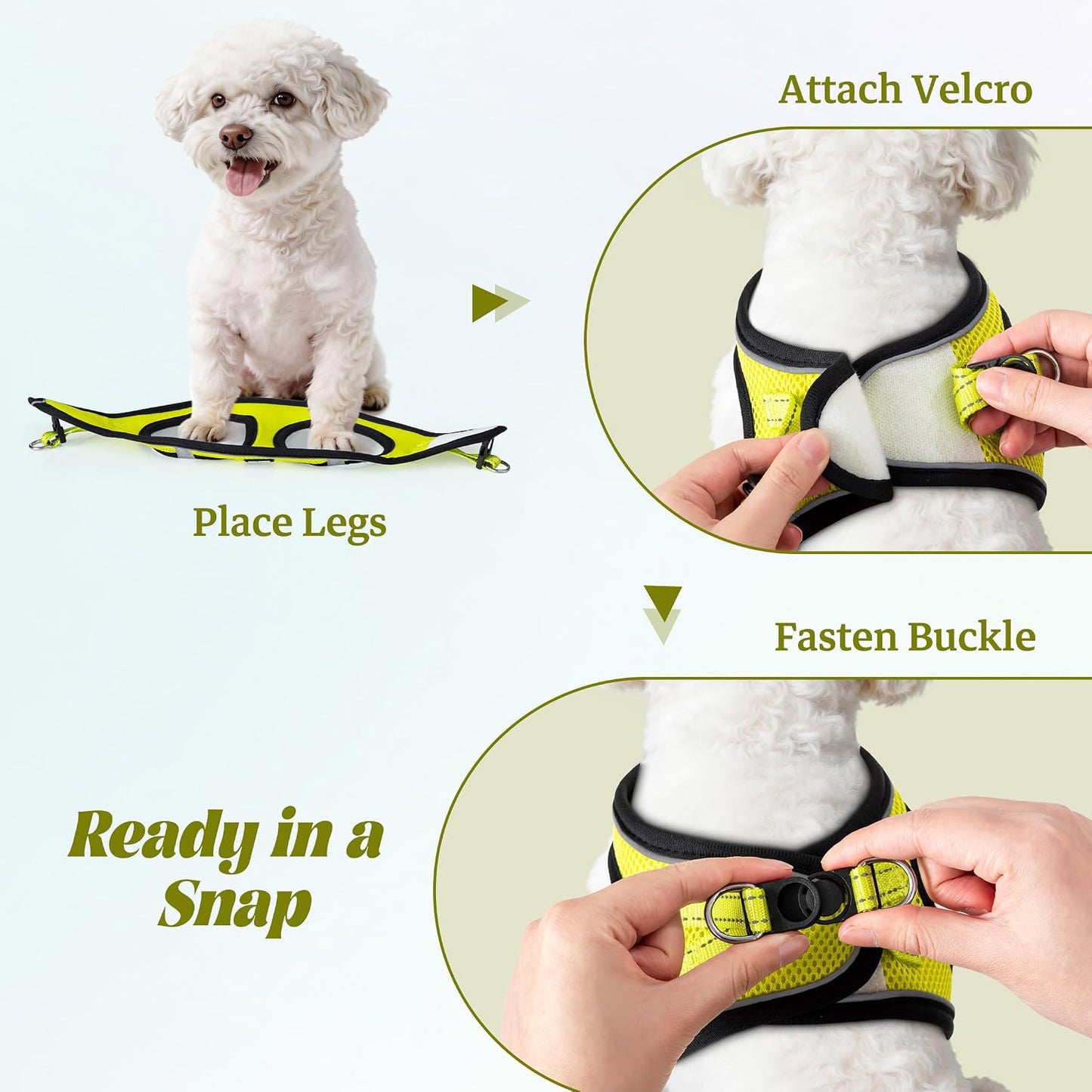 No Pull Dog Puppy Harness and Leash Set Reflective Mesh Vest X-Small