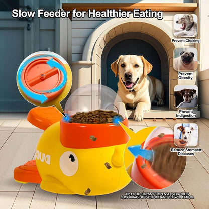 Duck Cat Treat Dispenser, Little Yellow Duck Cat Toy Treat Feeder, YellowDuck Cat Feeder Toy, Ducks Puzzle Feeder for Cats, 2-in-1 Dog Interactive Slow Feeder & Puzzle Toy for Dogs (Yellow)