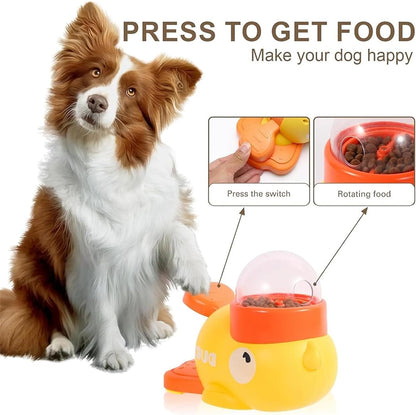 Duck Cat Treat Dispenser, Little Yellow Duck Cat Toy Treat Feeder, YellowDuck Cat Feeder Toy, Ducks Puzzle Feeder for Cats, 2-in-1 Dog Interactive Slow Feeder & Puzzle Toy for Dogs (Yellow)